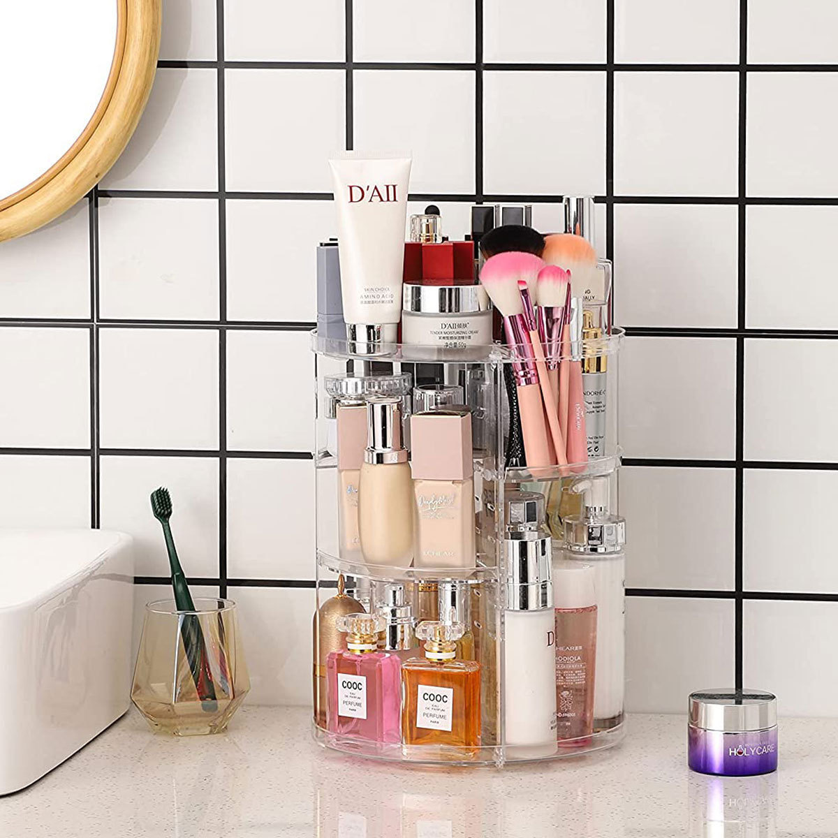 Home Edit Bathroom Storage - Вращающаяся на 360 градусов подставка для
