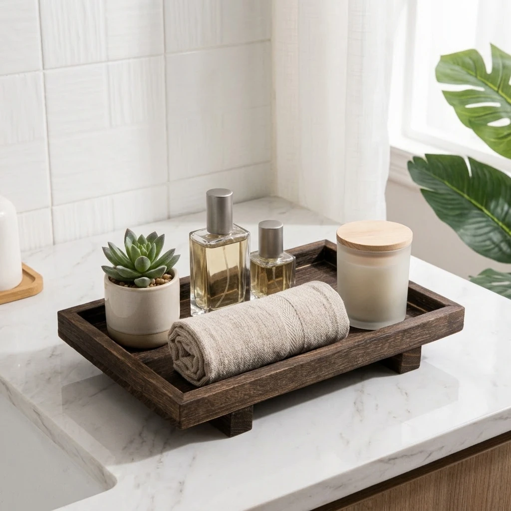 Ретро деревянный поднос для хр – обзор и цена Home Edit Bathroom Storage