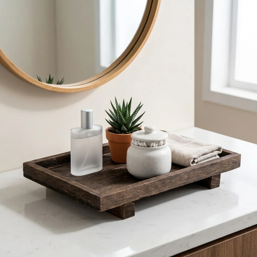 Ретро деревянный поднос для хр – обзор и цена Home Edit Bathroom Storage